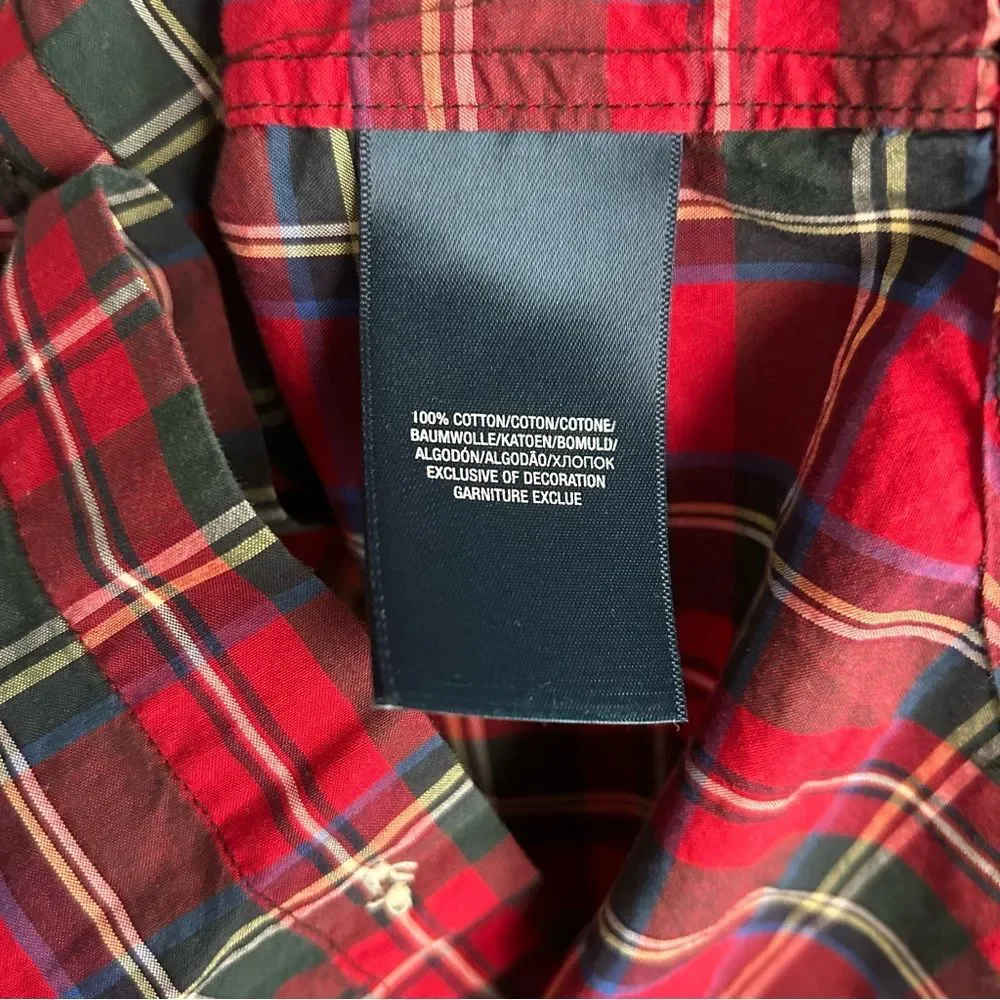Ralph Lauren Tartan Plaid Cotton Button Down Shirt Medium 10-12